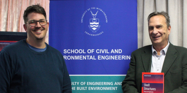 Professor Mitchell Gohnert with Dr Ryan Bradley at Shell Structures Book Launch